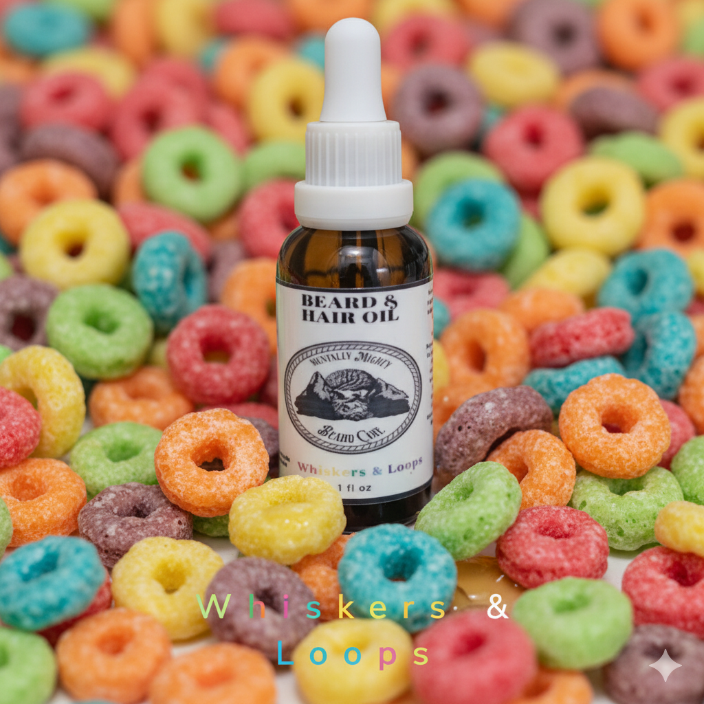 Whiskers and Loops Beard & Hair Oil by Mentally Mighty Beard Care – for healthy beard and hair